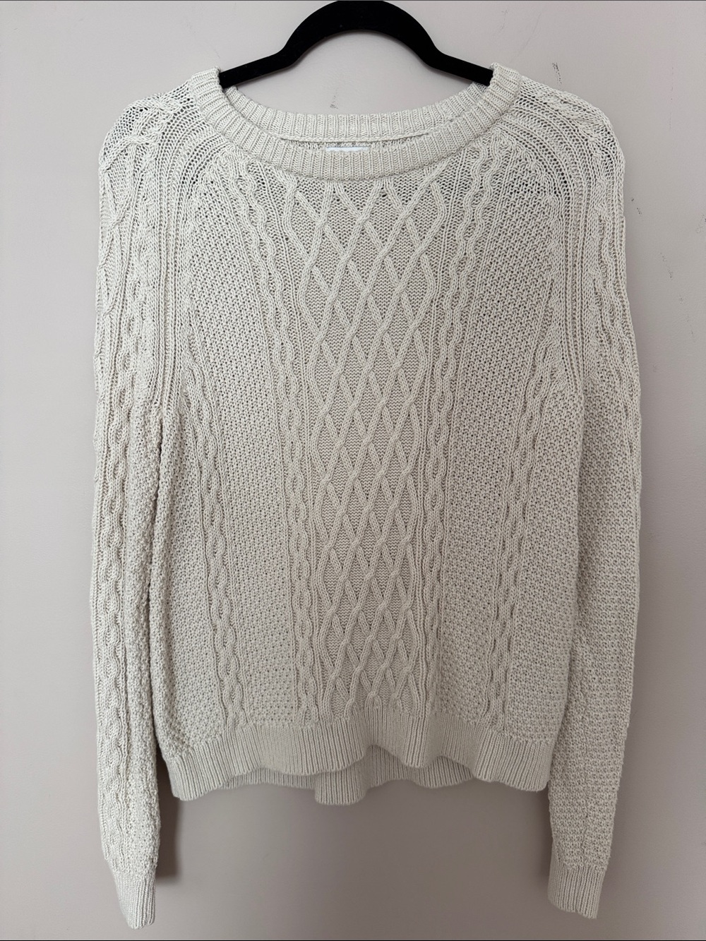 J Crew Classic Cable Knit Sweater - Cream